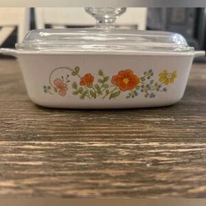 Corningware Floral Design Baking Dish with Lid